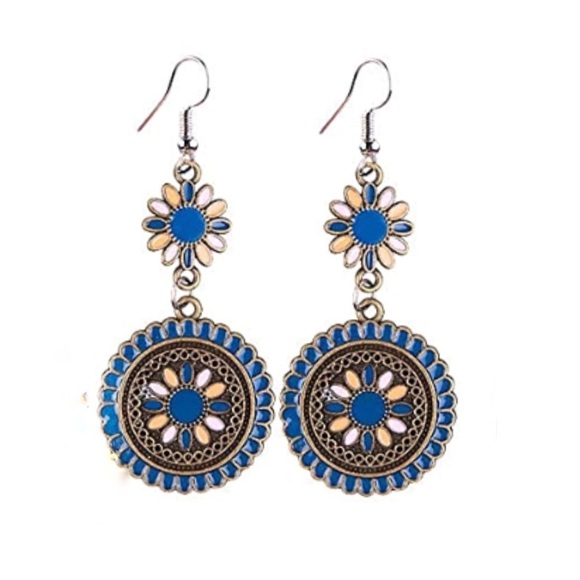 3/$15 Bohemian Mandala Dangle Drop Earrings - Picture 7 of 7